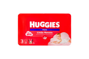 Трусики-подгузники для девочек 6-11кг 3 Little Movers Pants Huggies 58шт