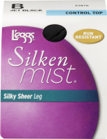 L'eggs Silken Mist Silky Sheer Leg Control Top Run Resistant Jet Black B