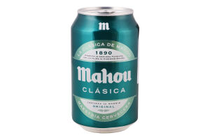 Пиво 330мл 4.8% світле фільтроване пастеризоване Clasica Mahou з/б