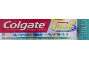 Colgate Total Advanced Fresh + Whitening Anticavity Fluoride and Antigingivitis Toothpaste