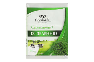 Сир плавлений із зеленню, 35 % жиру в сухій речовині, брикет 70г, ТМ Good Milk