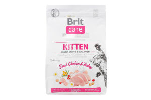 Корм сухий для кошенят Fresh Chicken&Turkey Kitten Care Brit м/у 2кг