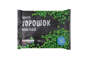 Горошок зелений швидкозаморожений Novus м/у 400г