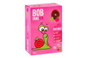Цукерки фруктові натуральні Яблуко-малина Roll Bob Snail к/у 10х10г