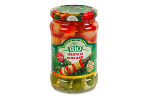 Асорті овочеве дольками стерилізоване Овочеві шпажки Rio с/б 240г