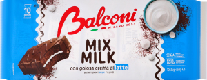 Бісквіти міні під шоколадною глазур'ю з вершками Mix Milk Balconi м/у 10х35г
