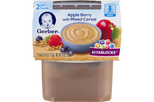 Gerber 2nd Foods Apple Berry with Mixed Cereal - 2 CT