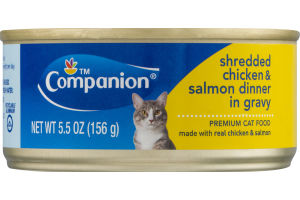 Companion Premium Cat Food Shredded Chicken & Salmon Dinner in Gravy