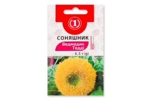 Насіння Соняшник Ведмедик Тедді жовтий махровий 0,5г ТМ "1"