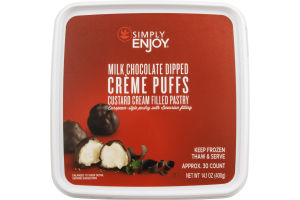 Ahold Simply Enjoy Creme Puffs Custard Cream Filled Pastry Milk Chocolate Dipped