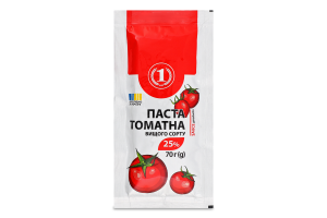 Паста томатная 25% ТМ "1" м/у 70г