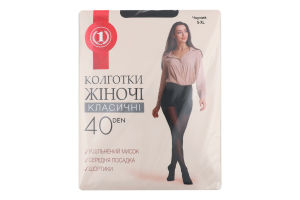 Колготи жіночі чорні 40ден р.5 ТМ "1"