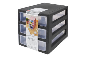 Органайзер граніт/прозорий на 3ящики універсальний Алеана