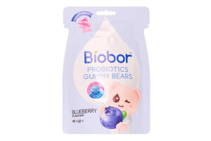 Цукерки Biobor Ведмедики чорниця з пробіот желейні