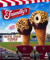 Friendly's Nuts Over Fudge Sundae Cone - 4 CT