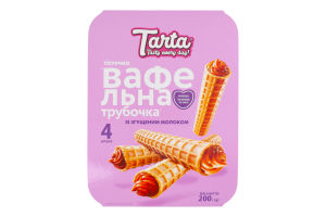 Пирожное со сгущенным молоком Вафельная трубочка Tarta п/у 200г