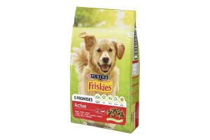 Корм сухой полнорационный для взрослых собак с говядиной Active Friskies м/у 10кг