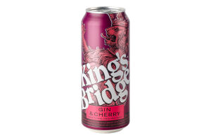 Напій слабоалкогольний 500мл 7% сильногазований Gin&Cherry King's Bridge з/б