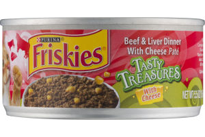Purina Friskies Tasty Treasures Cat Food Beef & Liver Dinner With Cheese Pate