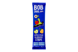 Цукерка фруктово-ягідна Яблучно-грушево-чорничний страйп Bob Snail м/у 14г