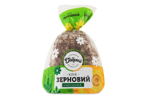 Хліб половинка в нарізці з насінням соняшника Зерновий Добрий м/у 0.4кг