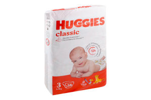 Подгузники детские 4-9кг Classic Huggies 58шт