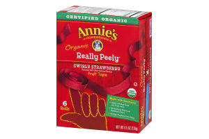 Annie's Homegrown Organic Really Peely Fruit Tape Swirly Strawberry - 6 CT
