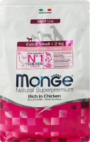 Корм сухой полнорационный для щенков крошечных пород с курицей Natural superpremium Monge м/у 800г