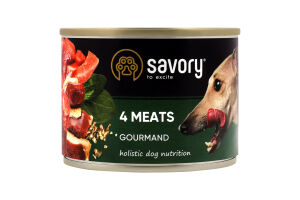 Корм консервированный 4 meats Gourmand Savory ж/б 200г