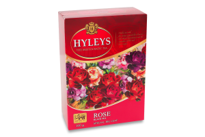 Чай чорний цейлонський байховий суцільнолистовий з додаванням рослинної сировини Троянда Hyleys к/у 100г