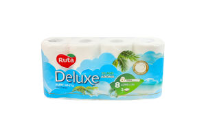Папір туалетний 3-х шаровий 160 листів Island aroma Pure white Deluxe Golden line Ruta 8шт