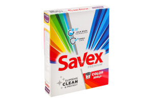 Засіб миючий порошкоподібний для автоматичного прання кольорових тканин Color Premium Savex 300г