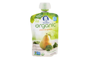 Gerber Organic Baby Food Pears & Spinach
