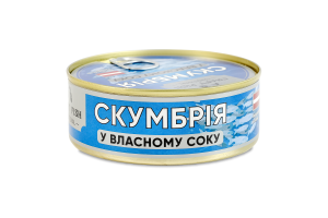 Скумбрія у власному соку стерилізована Craft Fish з/б 240г