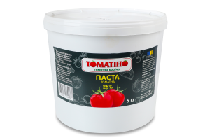 Паста томатная 25% нестерилизованная с добавлением консервантов Томатіно 1с ведро 5кг