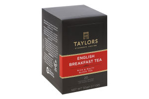 Чай черный Английский завтрак Taylors of Harrogate к/у 20шт