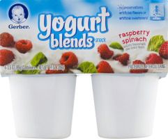 Gerber Yogurt Blends Snack Raspberry Spinach / Sitter - 4 PK
