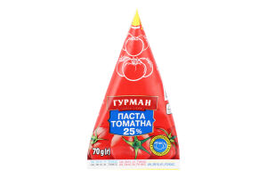 Паста томатна 25% 70г пірамідка Гурман