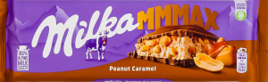 Шоколад молочный с карамельной начинкой с арахисом и арахисовой начинкой с дутым рисом Mmmax Milka м/у 276г