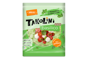 Лаваш с базиликом и шпинатом Basilico Takolini Київхліб м/у 120г
