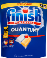 Средство для мытья посуды в посудомоечных машинах Лимон Quantum Powerball Finish 140шт