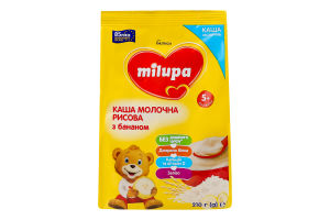 Каша молочна для дітей від 5міс суха рисова з бананом Milupa м/у 210г