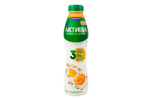 Біфідойогурт 1.2% питний Абрикос-злаки Активіа п/пл 500г