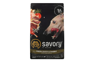 Корм д/собак з м"ясом качки та кролика сухий 3кг Сейворі