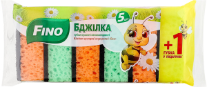 Губки кухонные крупнопористые Пчелка Fino 6шт
