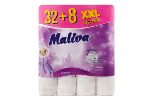Туал. папір Maliva 40 рул. по 130 арк., 17 м, 3-х шар. Романс И784 (Болгарія)