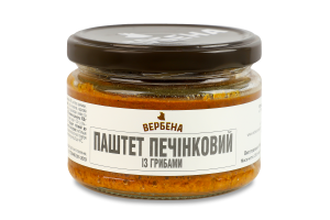 Паштет печеночный с грибами стерилизованный Вербена с/б 200г