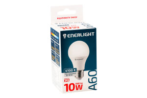 Лампа светодиодная 10W 900lm E27 4100K A60 Enerlight 1шт