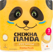 Бумага туалетная 3-х слойная Aroma plus Premium Сніжна Панда 4шт