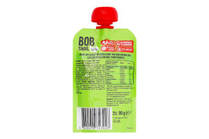 Пюре фруктове для дітей від 5міс гомогенізоване Яблуко-банан Baby Bob Snail д/п 90г